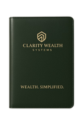 Clarity Wealth Systems Executive Leather Notebook (Dark Olive Green / Leather / Gold Emboss)